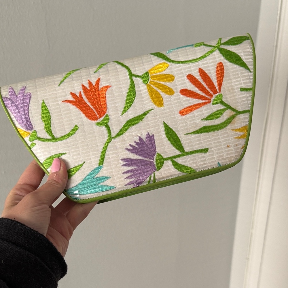 Charles Jourdan Paris Floral Multicolor Clutch